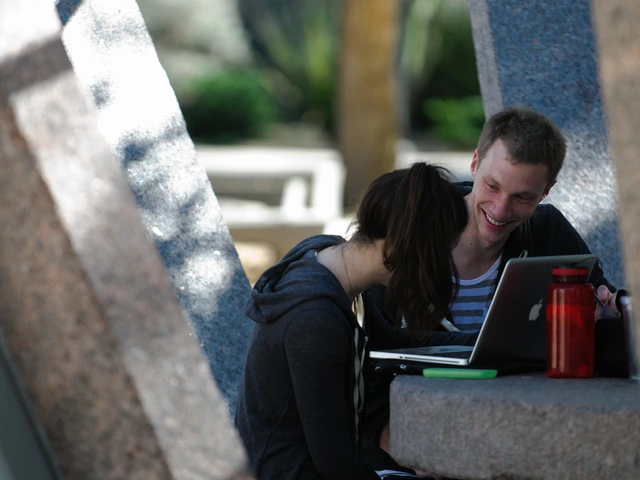 Students studying outdoors