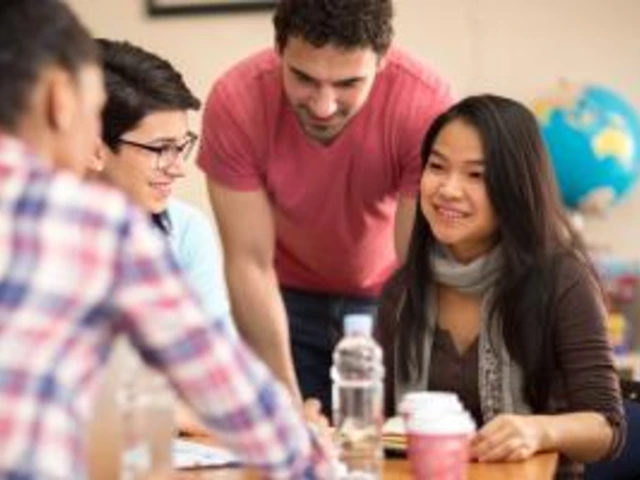 Students at a table.