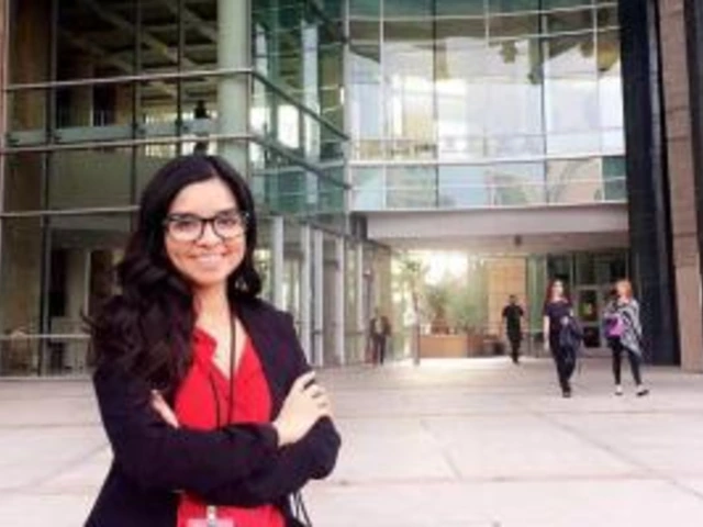 Student standing outside a building