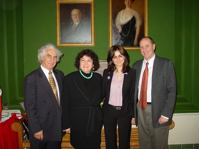 Adib and Vivi Sabbagh, 2005 speaker Zainab Bahrani, John Olsen