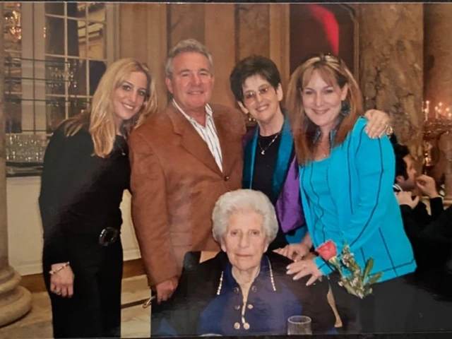 The Berger family of five poses for a family photo