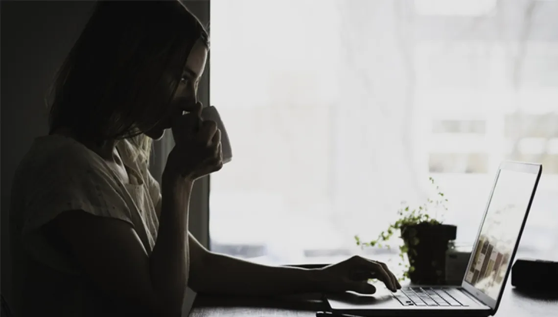 photo of person drinking coffee